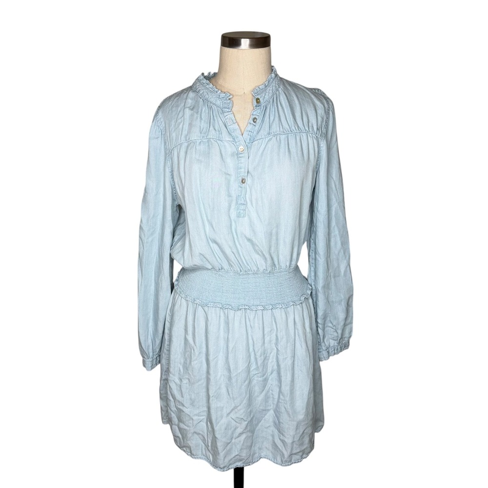 RAILS Shawna Dress Light Vintage Blue Smocked‎ Tencel Women's Size Medium Preppy